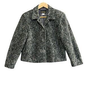 REQUIREMENTS VTG Tweed Blazer‎ Sz 10 Wool Mohair Timeless Preppy Quiet Luxury